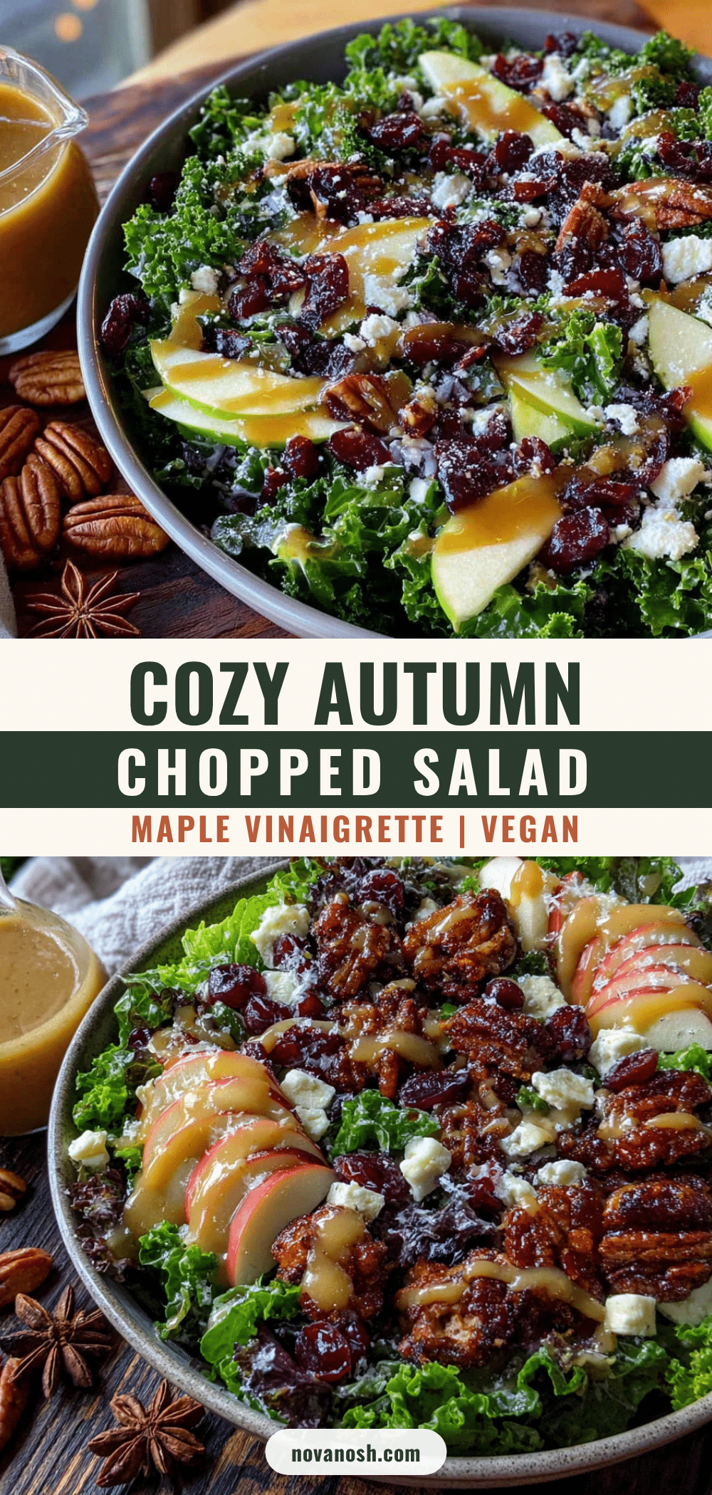cozy autumn chopped salad with maple vinaigrette recipe