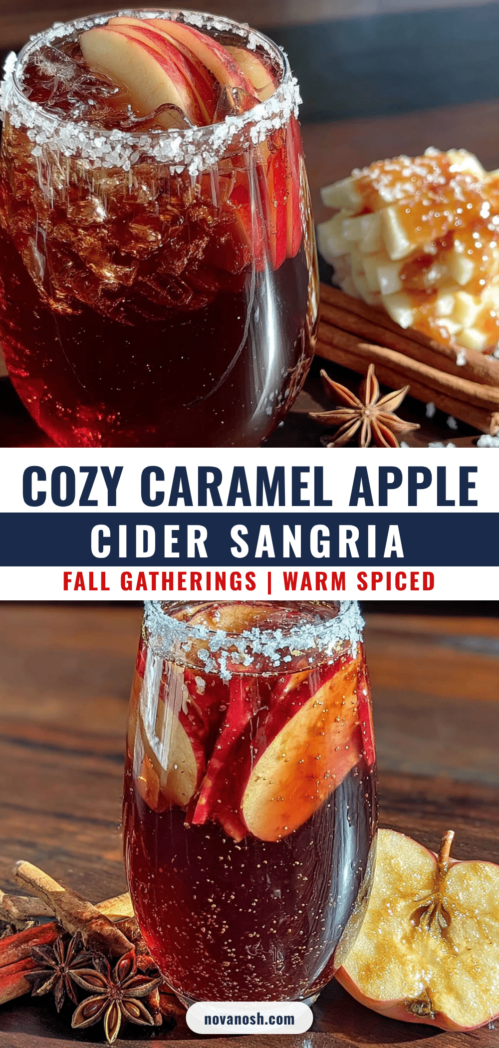 cozy caramel apple cider sangria recipe