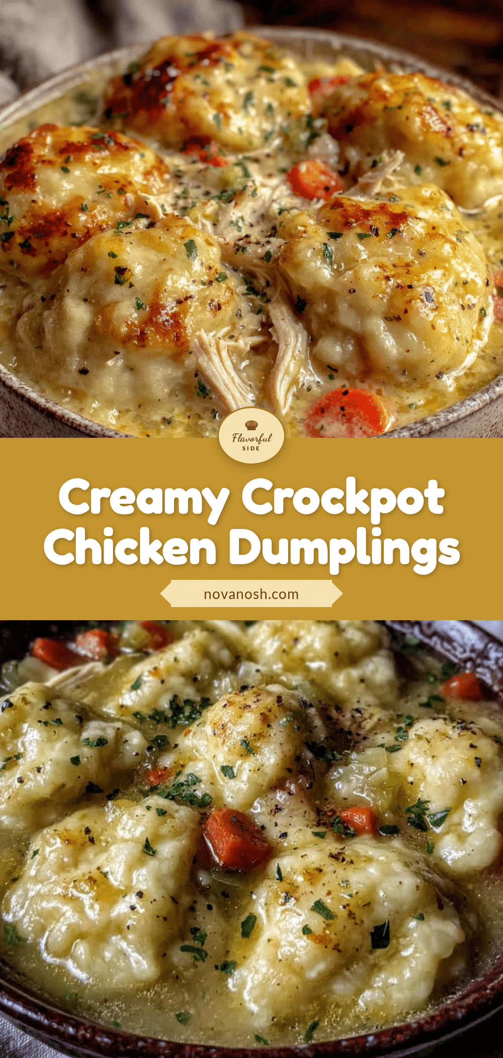 cozy crockpot chicken and dumplings for fall recipe