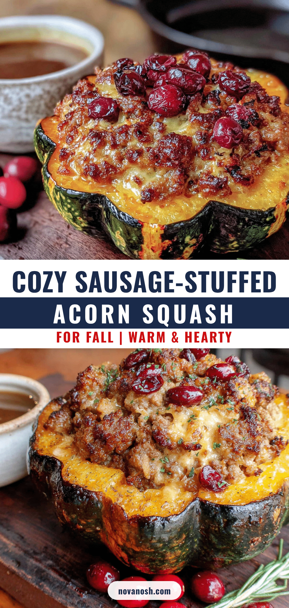 cozy sausage-stuffed acorn squash recipe recipe