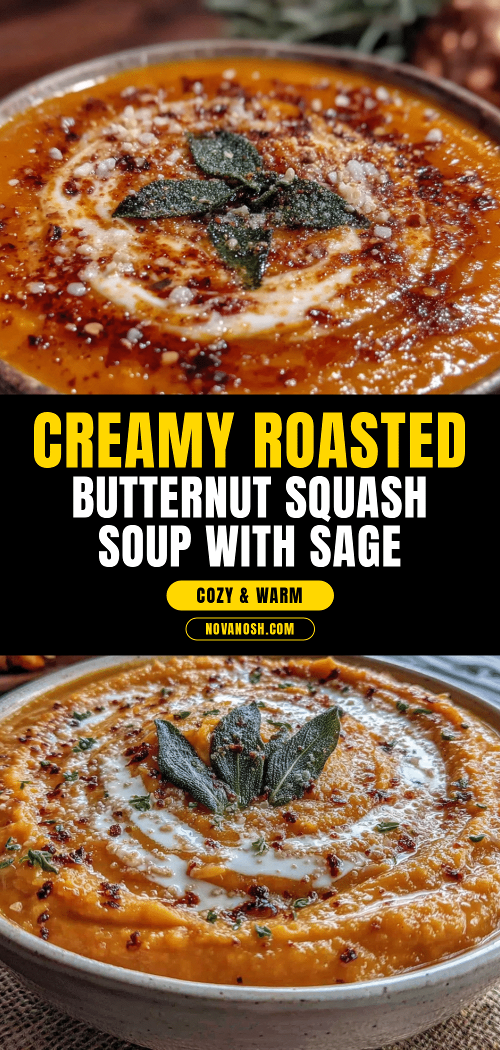 creamy roasted butternut squash soup with sage recipe