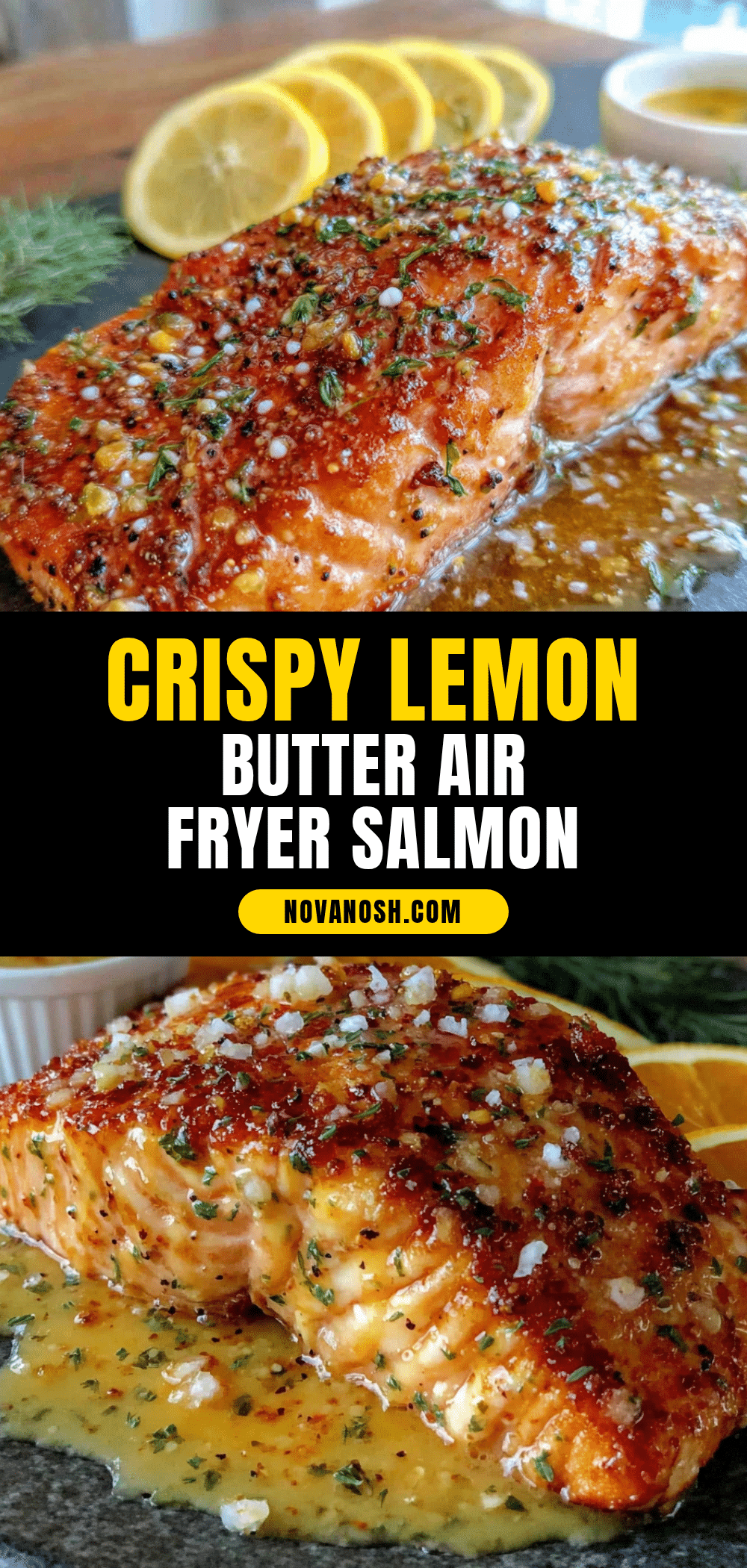 crispy air fryer salmon with lemon butter recipe