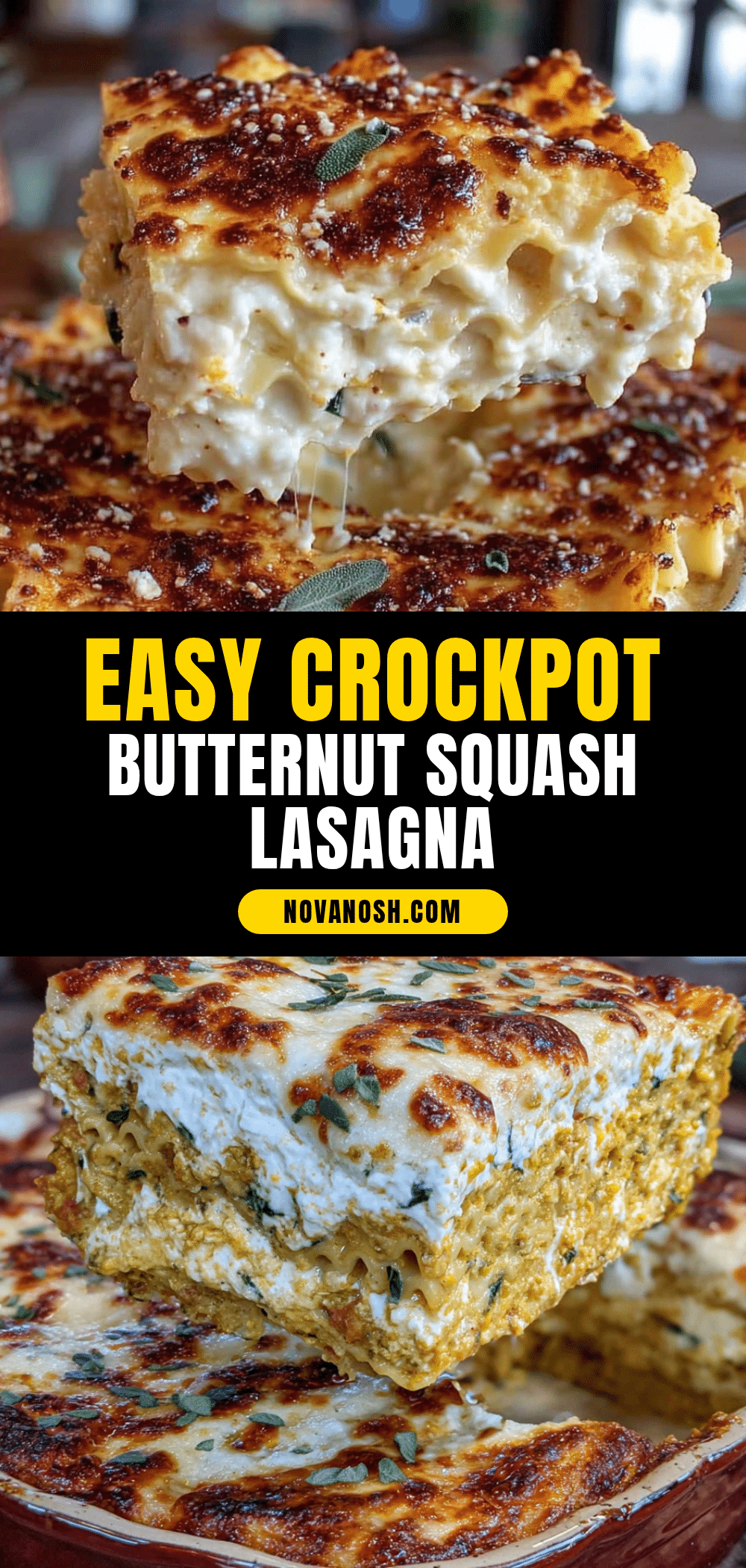 crockpot butternut squash lasagna recipe