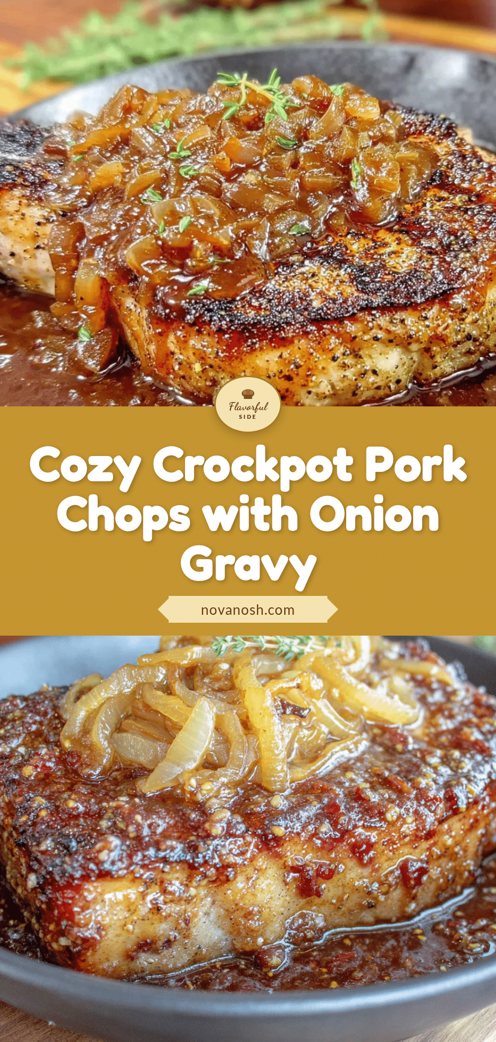 crockpot pork chops with onion gravy recipe