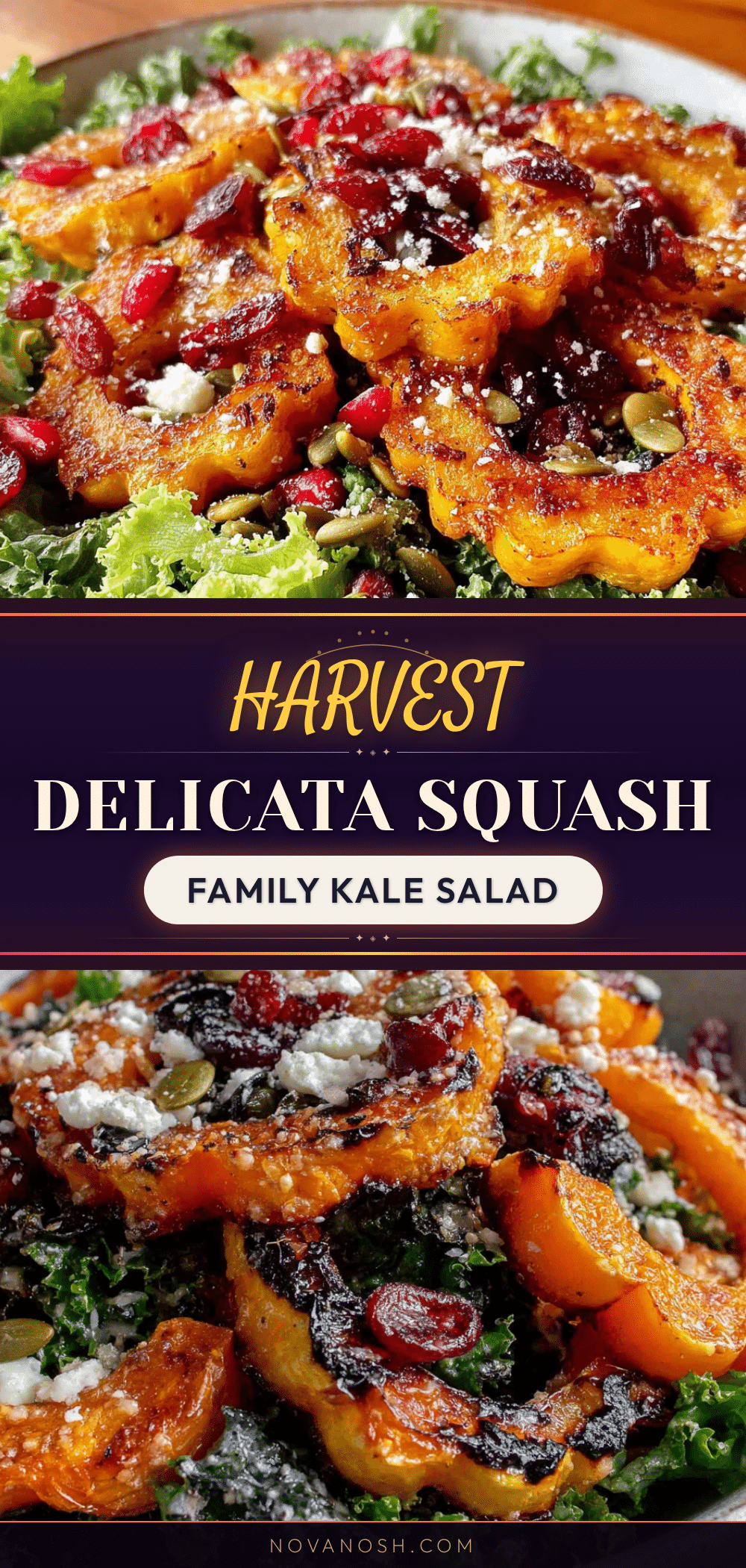 delicata squash and kale harvest salad recipe