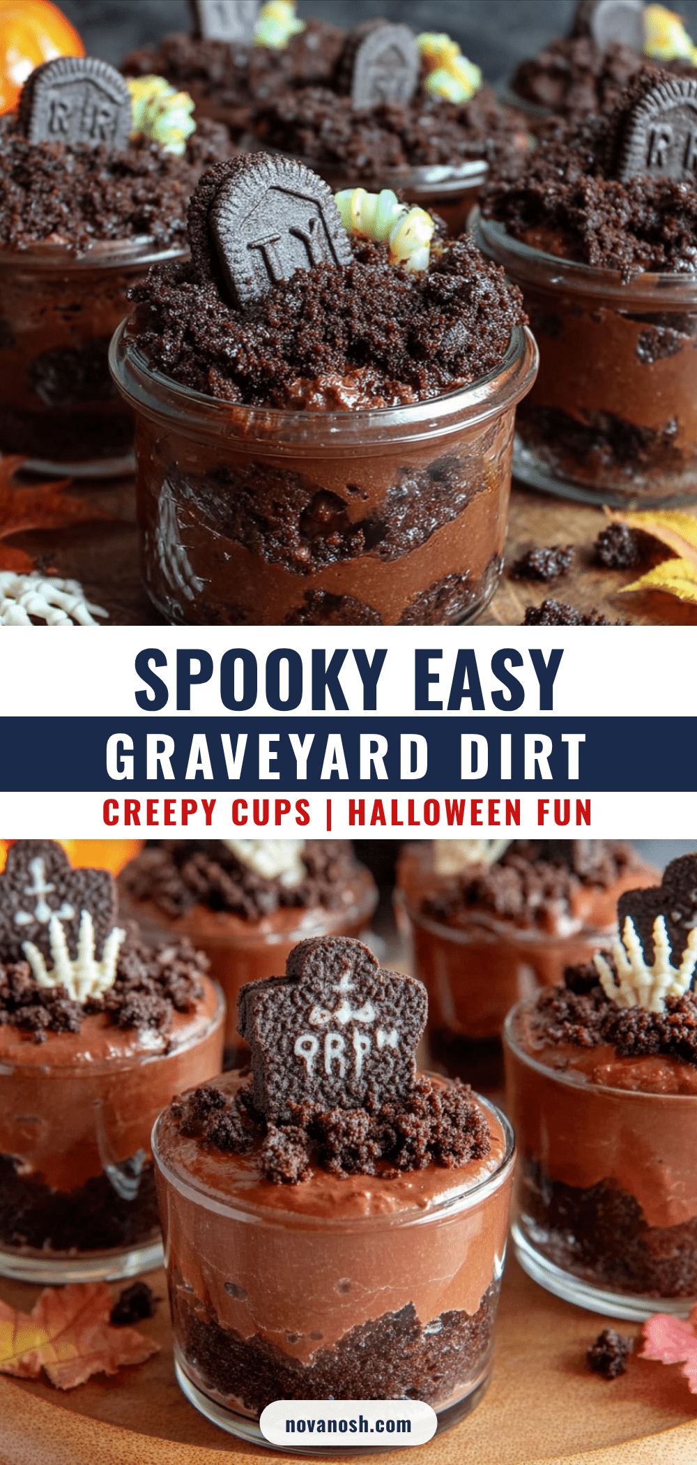 Easy Graveyard Dirt Pudding Cups recipe