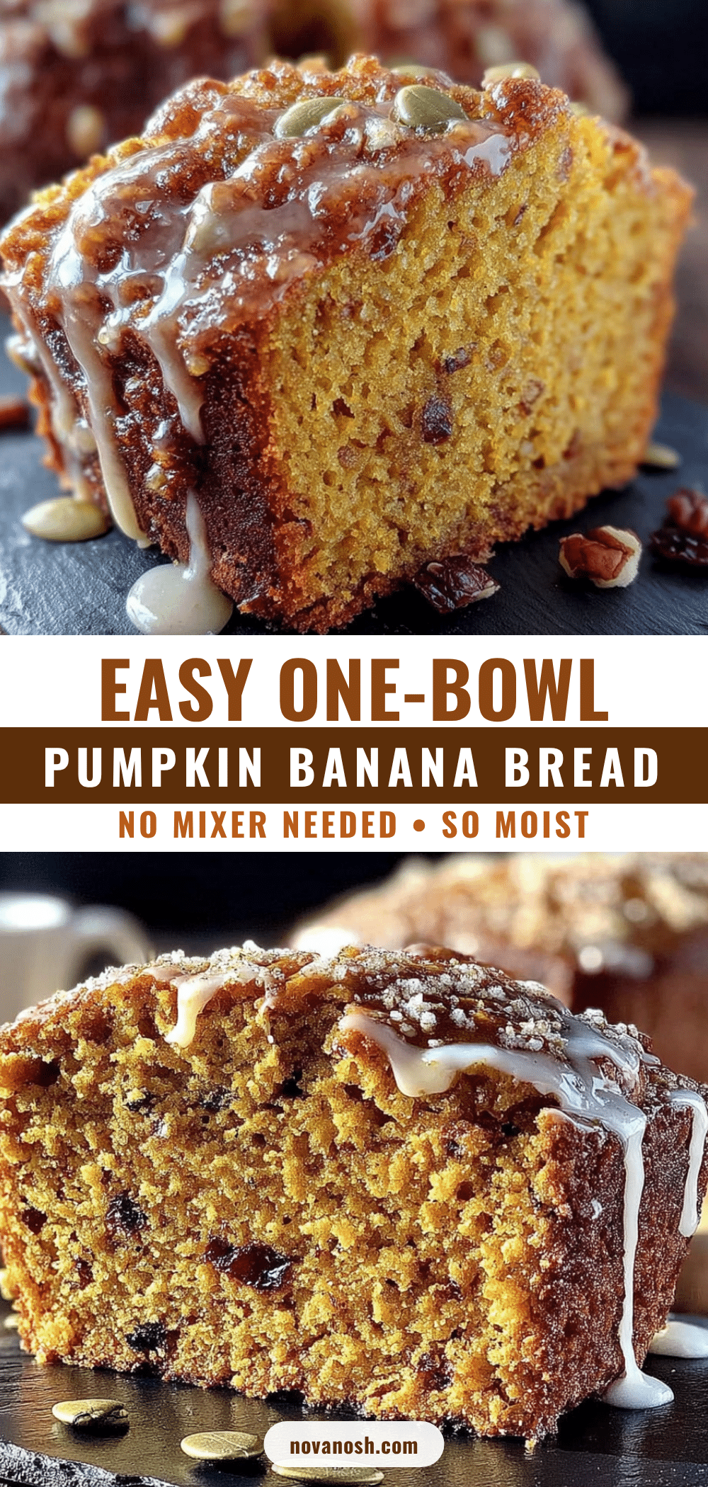 Easy One-Bowl Pumpkin Banana Bread recipe