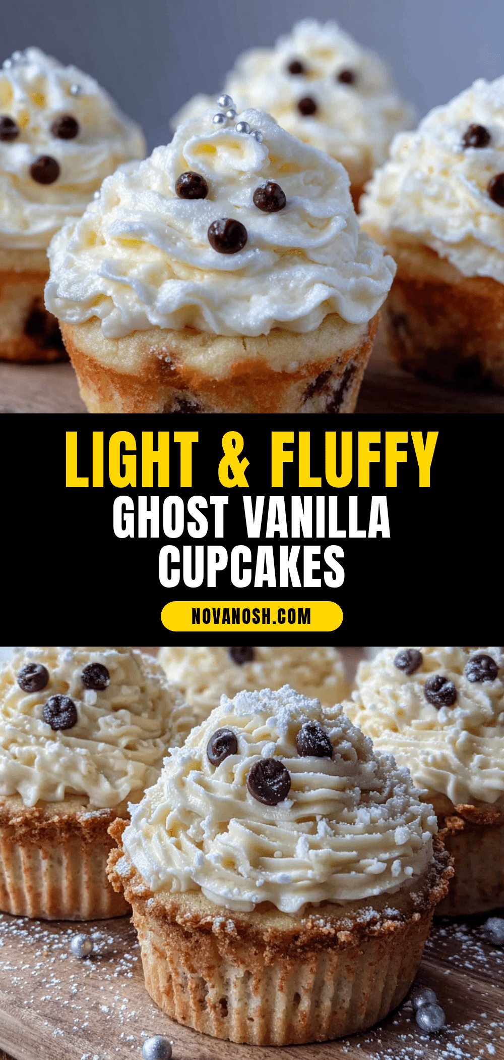 Light & Fluffy Ghost Vanilla Cupcakes recipe