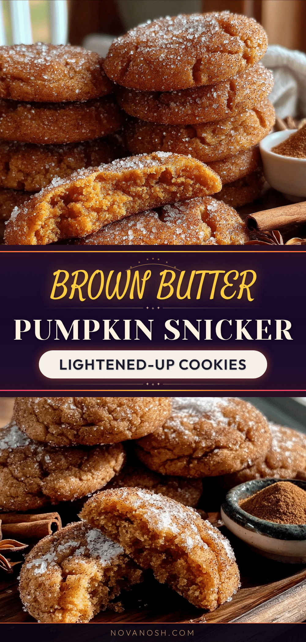 Lightened-Up Brown Butter Pumpkin Snickerdoodle Cookies recipe