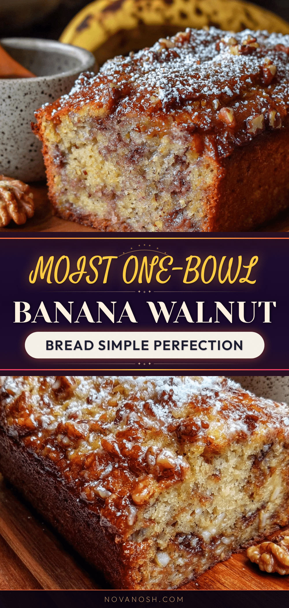 moist one-bowl banana walnut bread recipe