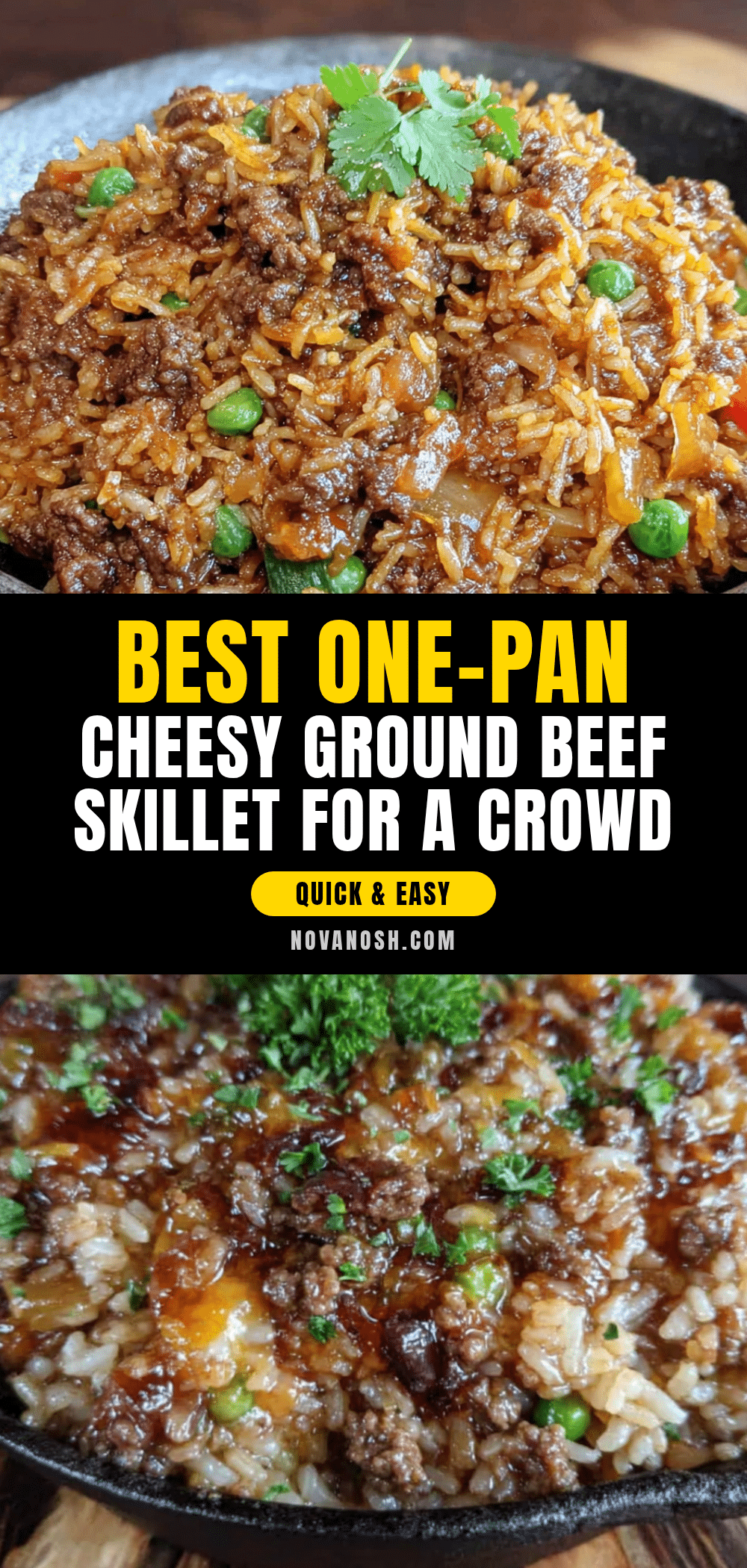 one-pan cheesy ground beef skillet recipe