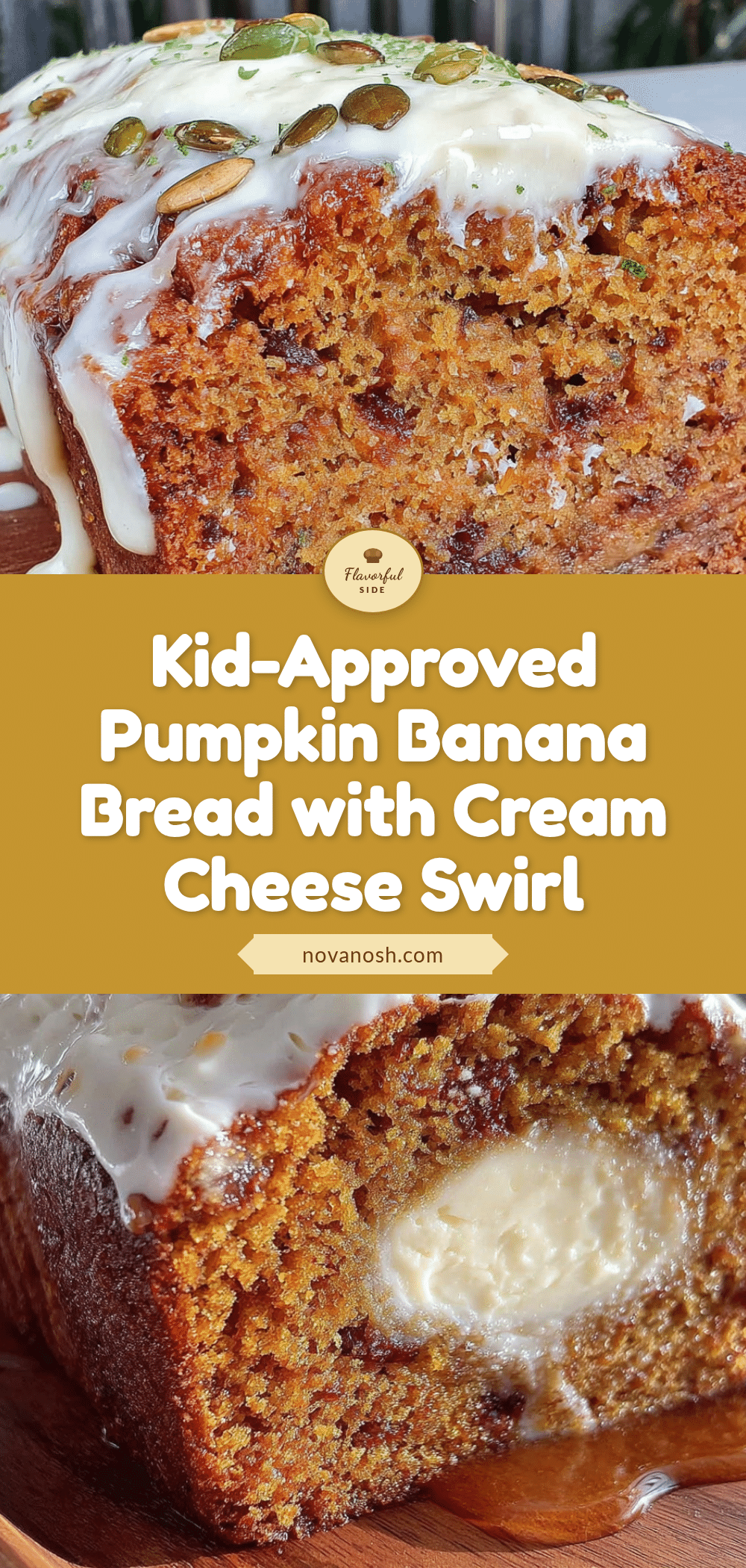 pumpkin banana bread with cream cheese swirl recipe