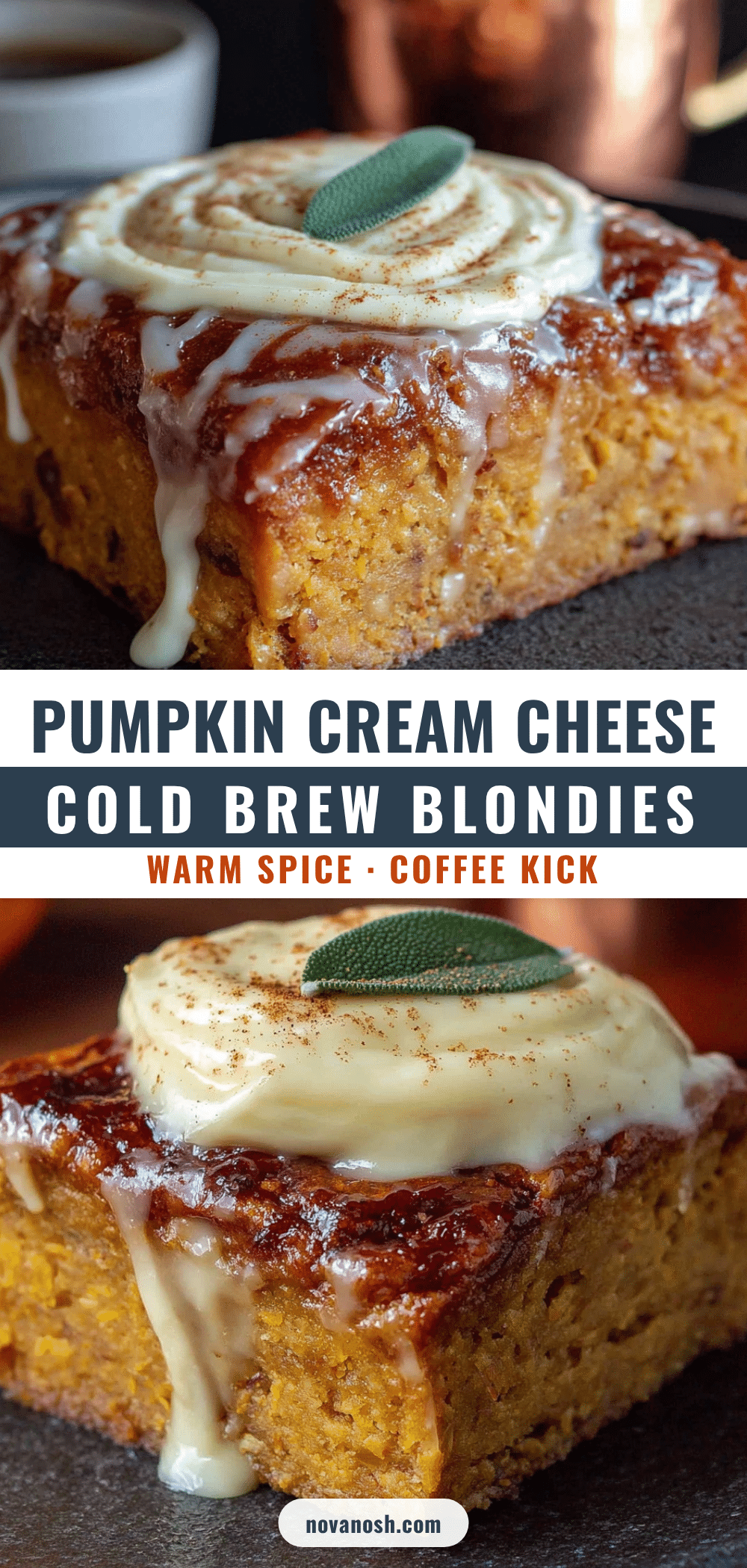 pumpkin cream cheese cold brew blondies recipe