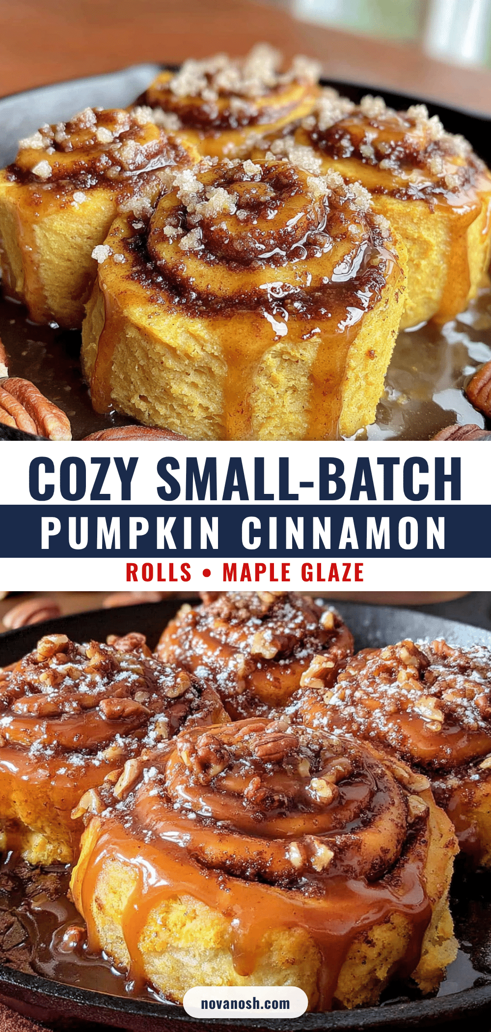 small batch pumpkin cinnamon rolls with maple glaze recipe