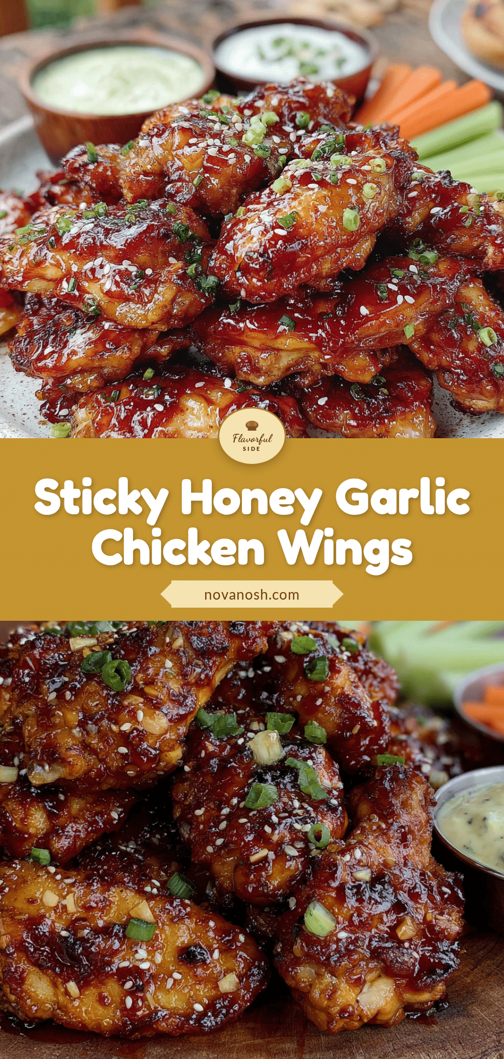 sticky honey garlic chicken wings recipe