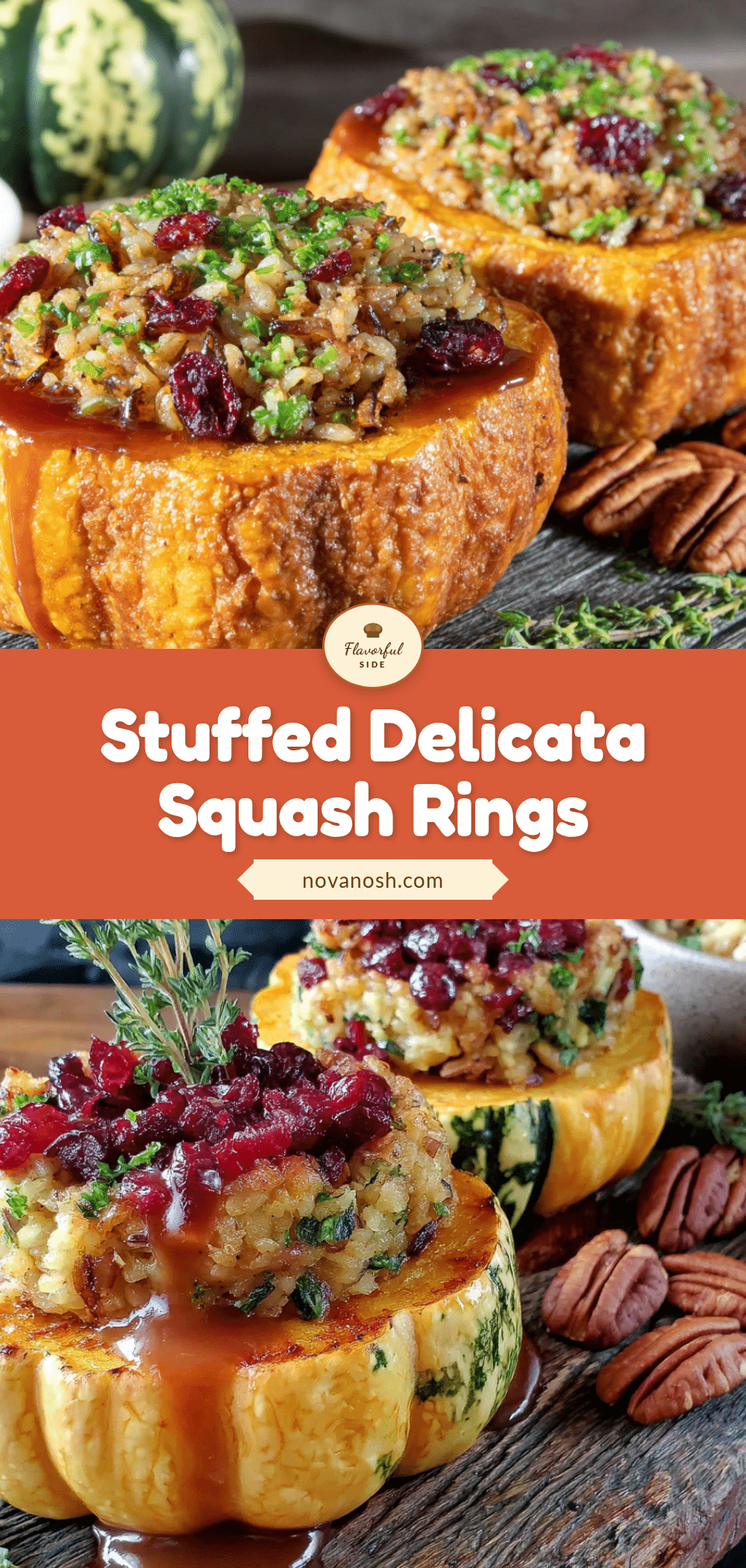 stuffed delicata squash rings recipe