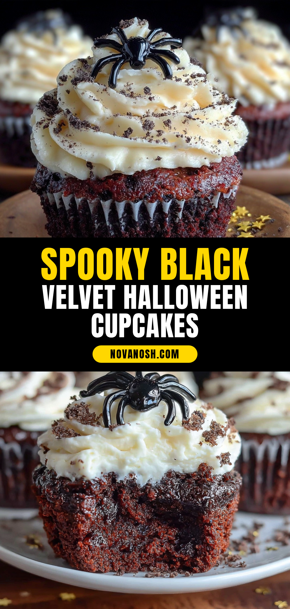 Black velvet Halloween cupcakes recipe