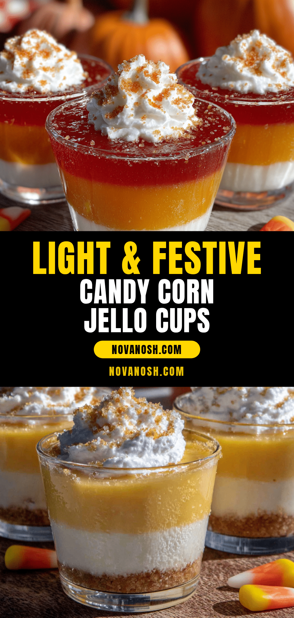 candy corn jello cups recipe