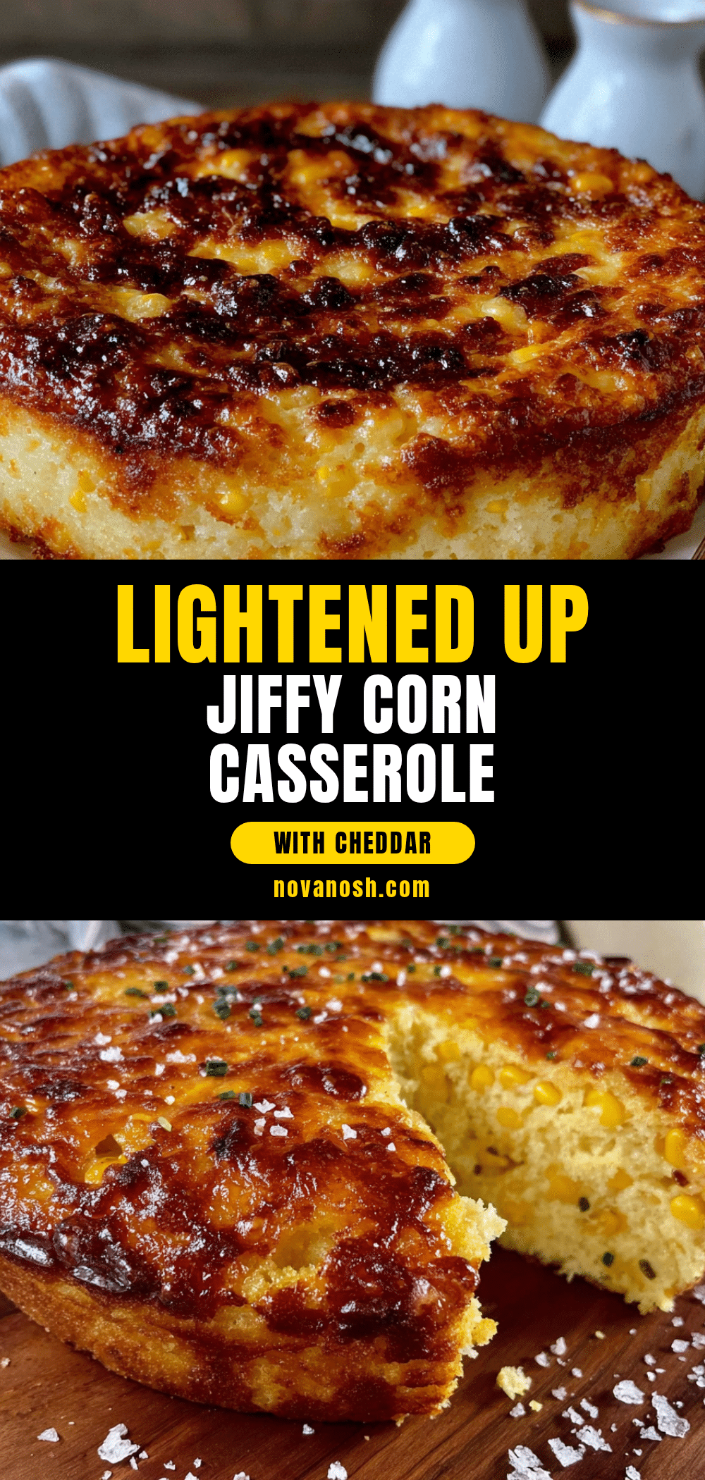 Lightened Up Jiffy Corn Casserole with Cheddar recipe